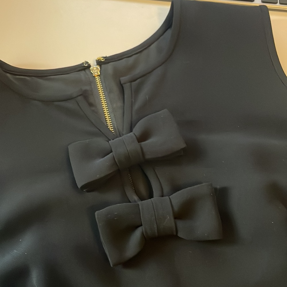 Kate Spade Kite Bow Crepe Fit & Flare Keyhole Black Dress Kate Spade New York - Picture 6 of 10